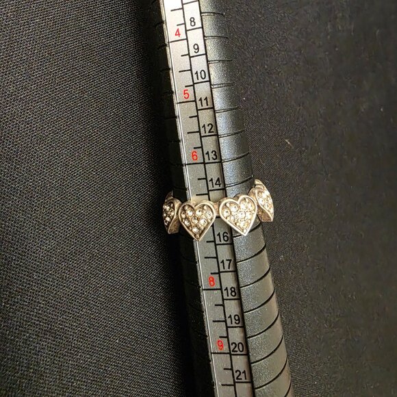 Vintage Sterling Silver Hearts 925 Band Ring Size 7 love - Picture 5 of 8